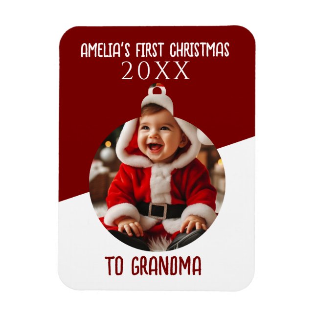 Baby's First Christmas Foto Ornament Keepake Magnet (Vertikal)