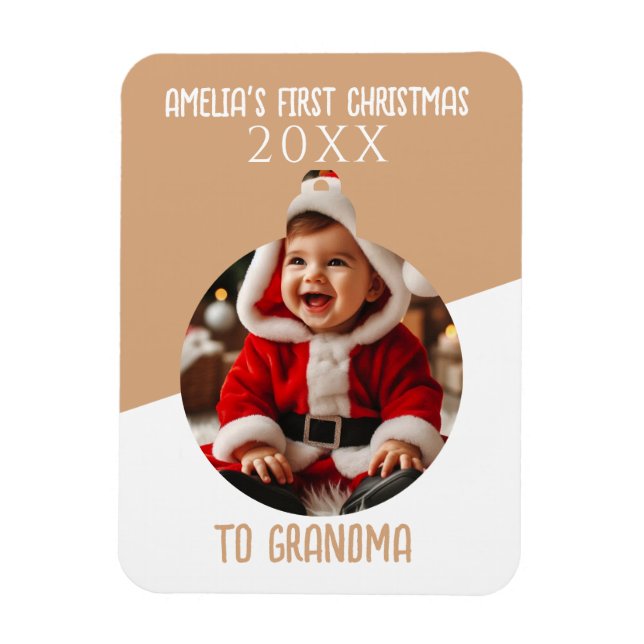 Baby's First Christmas Foto Ornament Keepake Magnet (Vertikal)