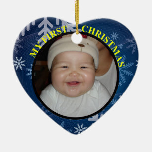 Baby's First Christmas Foto Ornament mit Datum