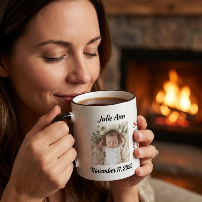 Baby's First Christmas Foto personalize Tasse (Von Creator hochgeladen)