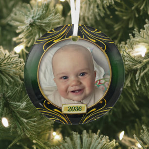 Baby's First Christmas Foto Rahmen Glas Ornament