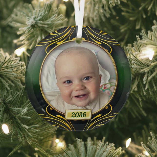 Baby's First Christmas Foto Rahmen Glas Ornament (InSitu)