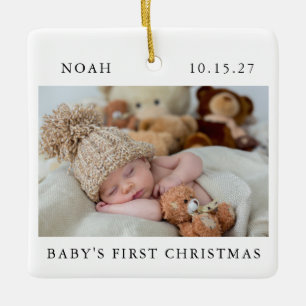 Baby's First Christmas Foto Simple Modern Keramikornament