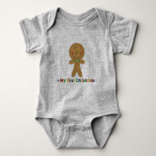 Babys First Christmas Gingerbread Boy Baby Strampler