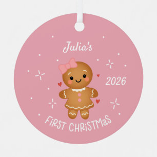 Baby's First Christmas Gingerbread Mädchen Ornamen Ornament Aus Metall