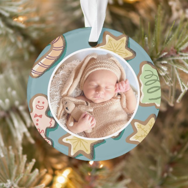 Baby's First Christmas Gingerbread Modernes Elegan Ornament (Baum)