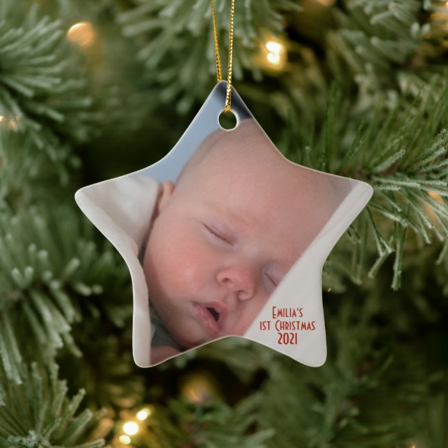 Baby's First Christmas Glass Star Ornament (Baum)