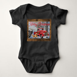 Baby's First Christmas Holiday Farm Scene Baby Strampler