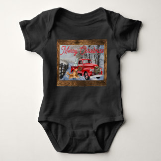 Baby's First Christmas Holiday Farm Scene Baby Strampler