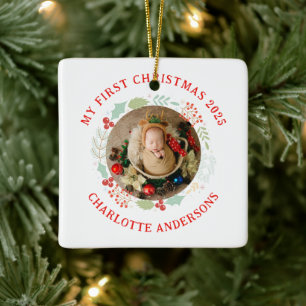 Baby's First Christmas Individuelle Name Keramikornament