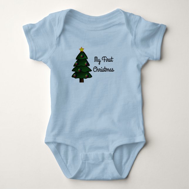 Babys First Christmas Jersey Baby Strampler (Vorderseite)