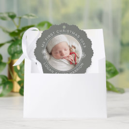 Baby's First Christmas Keepsake Photo Ornament Karte