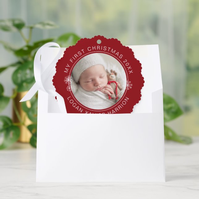 Baby's First Christmas Keepsake Photo Ornament Karte (Umschlag)