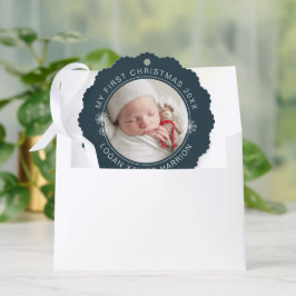 Baby's First Christmas Keepsake Photo Ornament Karte