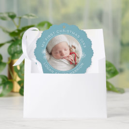 Baby's First Christmas Keepsake Photo Ornament Karte
