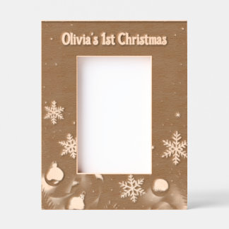 Baby's first Christmas Laser Etched Picture Frame Geätzte Rahmen