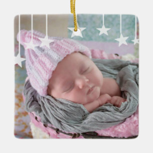 Baby's First Christmas Neugeborenes Foto Keepake Keramikornament