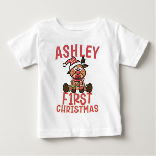 Baby's First Christmas Niedlich Baby Rentier Baby T-shirt