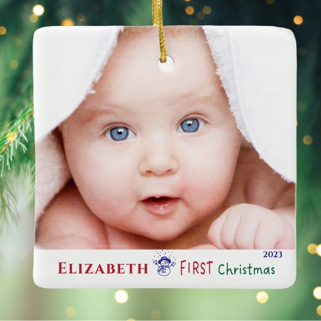 Baby's First Christmas Niedlich Foto Keramikornament (Von Creator hochgeladen)