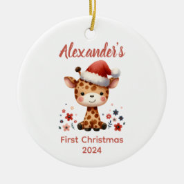 Baby's first Christmas niedlich Giraffe baby Anima Keramik Ornament