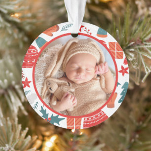 Baby's First Christmas Niedlich Gold Modernes Eleg Ornament