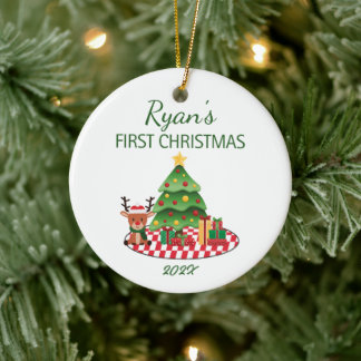 Baby's First Christmas Niedlich Rentier Keramik Ornament