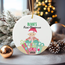 🎄 Baby's First Christmas Ornament | Mädchendesign