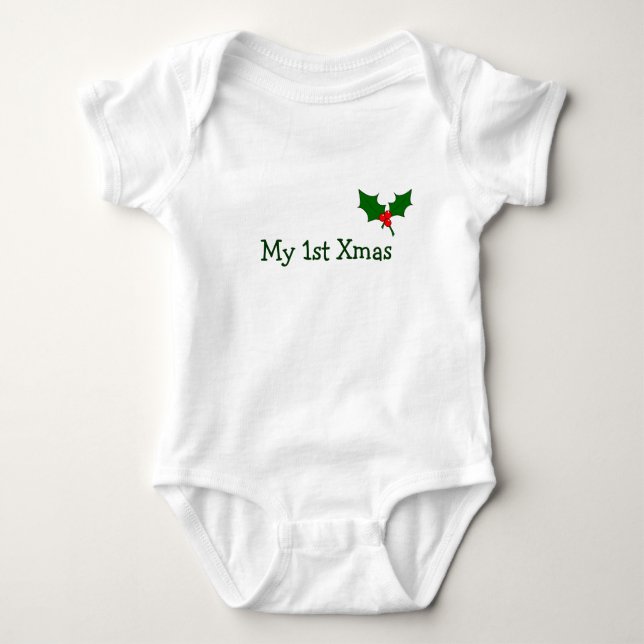Baby's First Christmas Outfit mit Holly Baby Strampler (Vorderseite)