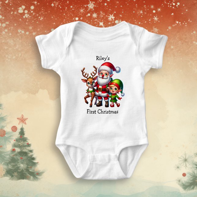 Baby's First Christmas Personalisiert Baby Strampler (Von Creator hochgeladen)