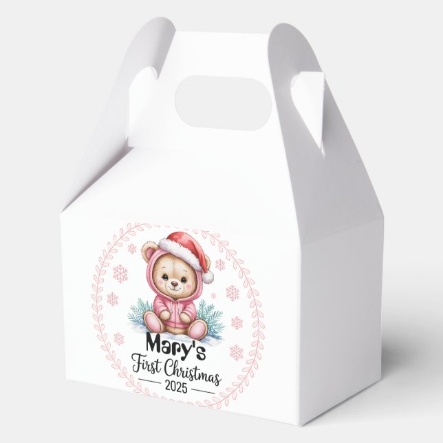 Baby's First Christmas Personalisiert Favor Boxes Geschenkschachtel (Vorderseite)