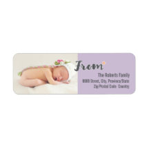 Baby's First Christmas Personalized Photo, purple