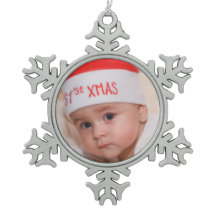 Baby's First Christmas Pewter Snowflake Ornament