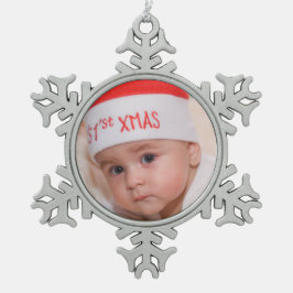 Baby's First Christmas Pewter Snowflake Ornament