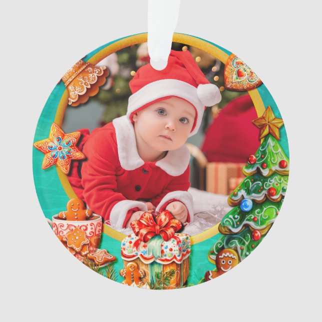 Baby's First Christmas Photo | Holiday Keepsake Ornament (Vorderseite)