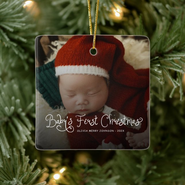 Babys First Christmas  Photo  Keramikornament