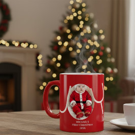 Baby's First Christmas Photo Red Coffee Mug Jumbo-Tasse
