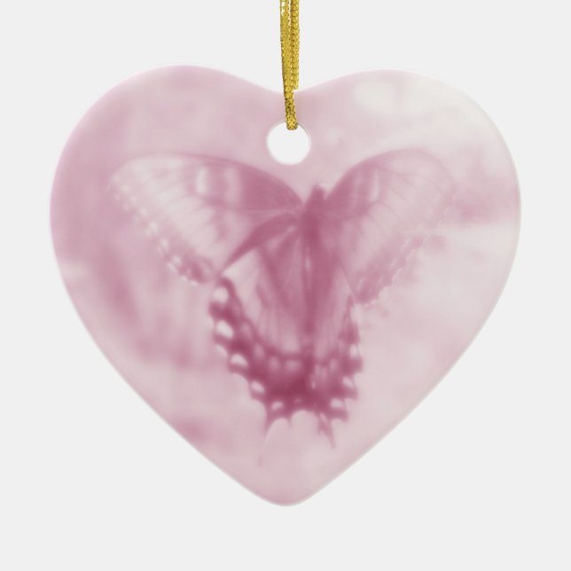 Baby's First Christmas Pink Frack Butterfly Keramikornament (Vorne)