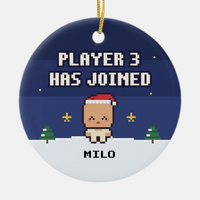 Baby's First Christmas Player 3 Pixel Ornament (Vorne)