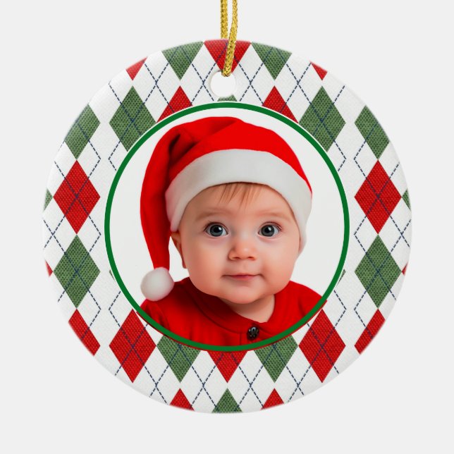 Baby's First Christmas Red Green Ornament (Vorne)
