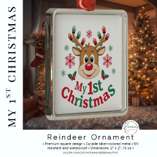 Baby's First Christmas Rentier Ornament Aus Metall