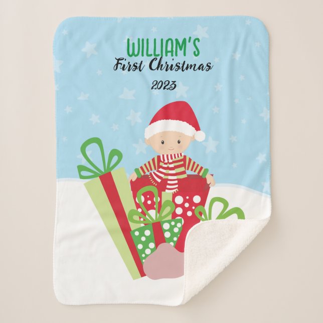 🎄 Baby's First Christmas Sherpadecke (Vorderseite)