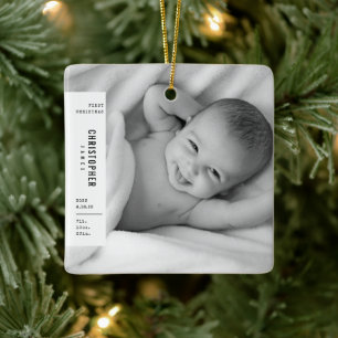 Baby's First Christmas Simple Modern Foto Keramik Keramikornament