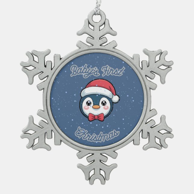 Baby's First Christmas Snowflake Framed Ornament (Vorderseite)