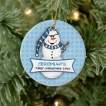 Baby's First Christmas Snowman Ornament<br><div class="desc">Bezaubernd niedlicher unvergesslicher Sake für die erste Weihnachtszeit des Babys!</div>