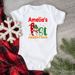 Baby's First Christmas Snowman Personalisiert Whit Baby Strampler<br><div class="desc">Feiern Sie mit diesem "Baby's First Christmas Personalisiert Baby Bodysuit" mit einem niedlichen Schneemann den Weihnachtsstein Ihres Babys. Fügen Sie einfach den Namen Ihres Babys hinzu, indem Sie auf "Diese Vorlage personalisieren" klicken. Woll, mehr Kunst zu ergänzen? Das ist auch leicht! Klicken Sie auf 'Design bearbeiten', um zu beginnen. Dieser...</div>