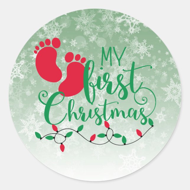 Baby's First Christmas Sticker (Vorderseite)