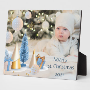 Baby's First Christmas Tabletop Plaque mit Easel Fotoplatte