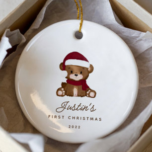 Baby's First Christmas Teddy Bär Keramik Ornament