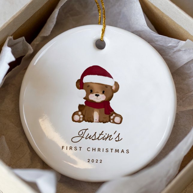 Baby's First Christmas Teddy Bär Keramik Ornament (Von Creator hochgeladen)