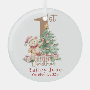 Baby's First Christmas Teddy Bär Ornament Aus Glas